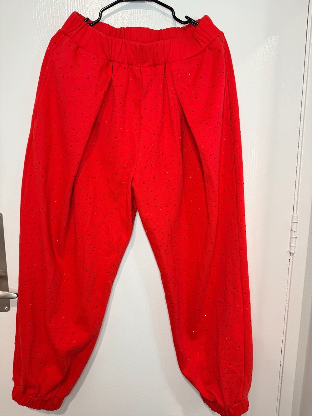 ORTTU Bright Red Casual Jogger Pants